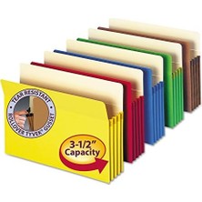 Dosya Cebi, Düz Kesim Tab, 3-1/2" Genişletme, Yasal Boyut, Çeşitli Renkler, Paket Başına 5 (74892)