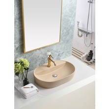 Harmeh Modren Tezgah Üstü Bej LAVABO-60X40X13CM