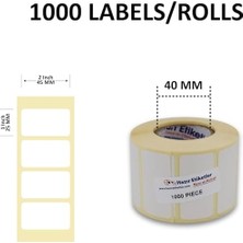 Hazır Al Hızlı Al Kuşe Etiket 45MM x 25MM Ruloda 1000 Adet 40MM Çapında Baskısız Barkod Yazıcı Etiketi