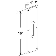 Ürünler J 4578 Kapı Pull Tabak, 4-Inç x 40,6 Cm, Oval Sap, Pirinç Cilalı