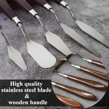 Renovon Palet Bıçağı 5 Parça Paslanmaz Çelik Spatula Seti, Kil Hamuru Pasta Krema Yağlıboya Için Ahşap Saplı Süsleme Şekil Verme ve Kazıma, Boya Araçları,mutfakta ve Diğer Hobi ve El Sanatları Için