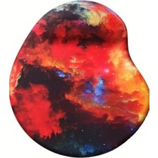 Oval Bilek Destekli Kum Desen Tip Kaymaz Taban Optik Bilgisayar Notebook Mouse Pad Maus Pad 17,5X21,5CM (Alaca Bulaca)