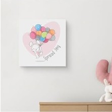 Spread Joy | Çizgi Karakter Tasarımlı Bebek Odasına Özel Kanvas 25 x 25 cm Ölçüsündedir.