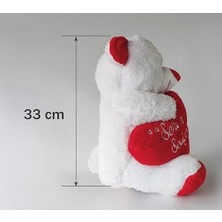 "seni Seviyorum" Mesajlı Peluş Ayıcık 45CM | Yıl Dönümü ve Sevgililer Günü Için Romantik Hediye | Kalp Nakışlı, Sevgi Dolu Öğretmenler Günü Hediyesi