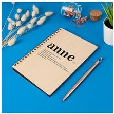 Günü Hediyesi 8 cm x 12 cm Ölçülerinde Çizgisiz 48 Yaprak Ahşap Kapaklı Defter