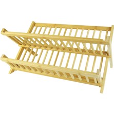 Kitchen Serisi Bambu Katlanabilir Tabaklık - Bulaşıklık 47X32 cm