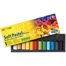Mungyo Mps-12 Pastel Boya Yumuşak Köşeli 1/2 Toz Pastel, 12 Renk