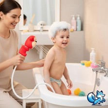 Sevimli Hayvan Figürlü Bebek Duş Başlığı – Annelerin Yardımcısı Eğitici Banyo Oyuncağı, Kolay Kurulum, El-Göz Koordinasyonu Geliştirici, Çocuklar Için Renkli ve Eğlenceli