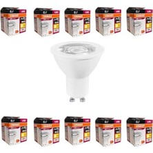4,5W GU10 LED Ampul - 10'lu Ekonomik Paket, 350 Lumen, 3000K Sarı Işık, 36° Işık Açısı, 15.000 Saat Ömür, Enerji Verimli