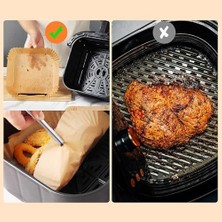 Airfryer Pişirme Kağıdı,xl-Xxl Büyük Boy, Kare, 100 Adet Hava Fritöz Parşömen Fırın Kağıdı Tek Kullanımlık Kağıt Fırın Fritöz Pişirme Kızartma Tavası Için Uygun 20CM