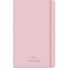 13X21 96 Yaprak Kareli Ciltli Premier Defter - Pembe