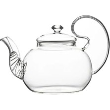 Borosilikat Cam 1l Demlik – Süzgeçli, Bitki Çayı ve Aromatik Çaylar Için Dayanıklı Cam Demlik