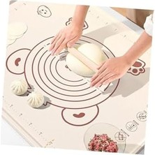 Büyük Boy Silikon Hamur Açma Matı, Krem Rengi, 50X70 Cm, Yapışmaz ve Kaymaz Yüzey - 550 Gram