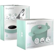 Kapaklı Yapışmaz Derin Tencere 24 cm ve Kızartma Tavası 24 cm Green