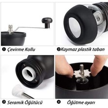 Genel Cam Kahve Değirmeni Öğütücü 2 Hazneli Filtre Kahve