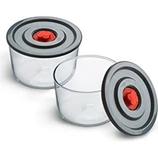 Yuvarlak 2’li Borosilikat Cam Saklama Kabı Seti, 0.35 L x 2, 116×76 Mm, Sızdırmaz Kapak, Mikrodalga-Fırın-Buzdolabı-Bulaşık Makinesi Uyumlu