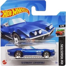 - ´72 Stingray Convertible - Hw Roadsters 8/10 - HKG60 - Short Card - Cabriolet - Koyu Mavi Metalik - Mattel 2023