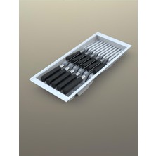 Mutfak Çekmece Içi Beyaz Modüler Bıçaklık 20,5cm x 48CM (Boydan 4cm Kesilebilir)