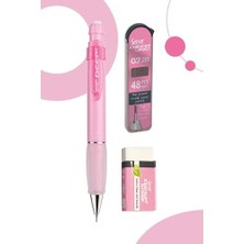 Versatil Kalem, Silgi ve Kalem Ucu 0,7mm 3'lü Set - Şeker Pembe