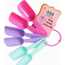 Plastik Baharat Kaşığı Seti, 6 Parça, 9 Cm, Karışık Renkli