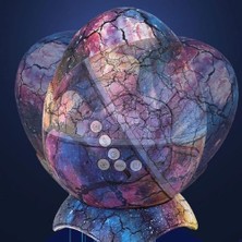 Dinozor Yumurtası Gece Masa Lambası Bluetooth Hoparlör LED Lamba  Projektör LED Işık Yatak Odası Iç Mekan Aydınlatma Dekoratif Işık 16CM x 12CM K890 Mor