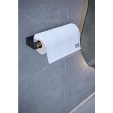 Metal Havluluk – Minimal & Dayanıklı Duvar Tipi Askı | Modern Banyo Kağıt Havlu Tutacağı - Siyah