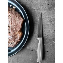 Tırtıklı Steak Bıçağı,11 cm Gri D-NEOGEK011
