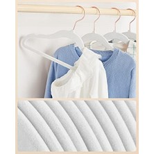 Çocuk Elbise Askıları, 50'li Set, Pembe Altın Kancalı Kadife Askılar, Kaymaz, Gardıroplar, Çocuk Kıyafetleri, Bebek Kıyafetleri, Çocuklar Için Etek ve Pantolonlar Için, Beyaz CRF027W01