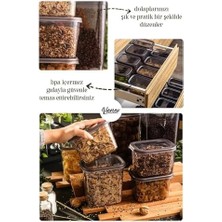 Vienev 12'li Set Beyaz Serigrafi Etiketli Kare Erzak Saklama Kabı 4x(0,55 Litre, 1,2 Litre, 1,75 Litre) BPA İçermez ve Şık Düzen