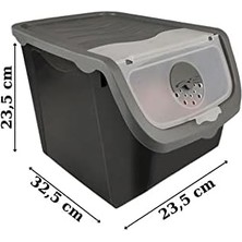 2'li Soğan Patates Saklama Kabı 12 Litre - Gri