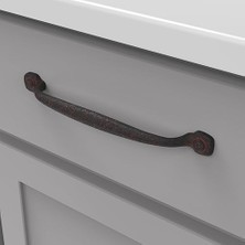 Rafine Rustik Toplama Dolap Tutacakları, Dolaplar ve Çekmeceler ve Banyo Donanımı Için Mutfak Kolları, Merkezden Merkeze 17,72 Cm, Rustik Demir, 1 Paket