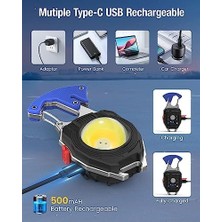 Mini El Feneri, Cob Anahtarlık, El Feneri, 7 Modlu, USB Şarj Edilebilir Çalışma Lambası, 800 Lümen, Çok Fonksiyonlu, Taşınabilir, Acil Durum Kamp Feneri Çok Fonksiyonlu Fener