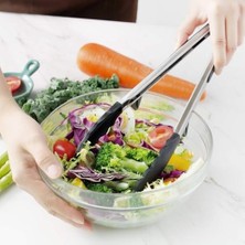 Paslanmaz Gövdeli Silikon Uçlu Yemek Pişirme Maşası (NKS144)
