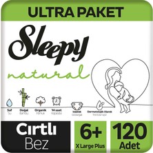 Sleepy Natural Ultra Paket Bebek Bezi 6+ Numara Xlarge Plus 120 Adet