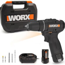 WX121 12VOLT/2.0AH Li-Ion Çift Akülü Kömürsüz Profesyonel Şarjlı Darbeli Matkap + 5 Parça Aksesuar
