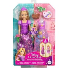 Mattel Prensesi Oyuncakları, 2 Farklı Görünüme Sahip Rapunzel Bebek, 9 Aksesuar, Takılıp Çıkarılabilen 2 Büstiyer ve 2 Etek, Karmakarışık'tan Ilham Alan 2'si 1 Arada Hikayeler, JBG09