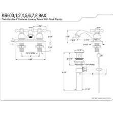 KB601AX Metal Çapraz Saplı ve Açılır Pencereli Çaydanlık Musluğu, Parlak Krom, 4-1/2 "emzikli Erişim