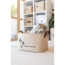 Jüt Dolap Içi Çamaşır Çocuk Odası Oyuncak Düzenleyici Katlanır Saklama Sepeti Organizer 29X20X18