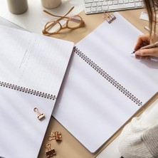 A4 Spiralli Karton Kapak 2’li Set Düz Çizgisiz Okul Defteri 80 Yaprak, Ders Programlı Çilek