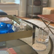 Fox Run Doğal Cilalı Mermer Taş Bardak Altlığı, 4'lü Set, Tutuculu, Beyaz