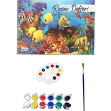 Dsh Doğal Seramik Hamuru Resim Başlangıç Seti, Resim Seti, Palet, 6'lı Akrilik Boya, Fırça