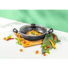 Vipiteno Kapaklı Kızartma Tenceresi, Indüksiyonlu Kızartma Tenceresi, Yapışmaz Kaplama, Güveç Tenceresi, Alüminyum, Yuvarlak, Çap 28 cm