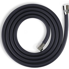Paslanmaz Kopmaz Patlamaz Kaliteli Pvc Duş Hortumu - Yüksek Kaliteli Lüx Duş Spirali - Tüm Duş Setleri/duş Başlıkları ile Uyumlu (G1/2) - 150CM Siyah