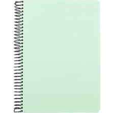 Pastel Serisi, A4, 7 Konulu (5 Kareli, 2 Çizgili) 210 Yaprak Pp Kapaklı Spiralli Defter, Yeşil