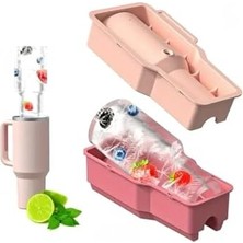 Cup Için Buzluk Tepsisi 30-40 Oz | Kapaklı Silikon Silindir Buz Kalıbı