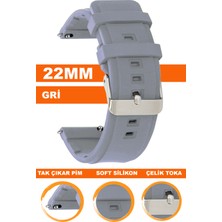 Cobra Xiaomi Mi Watch S1-S2 Yuvarlak Kasa Uyumlu 22MM Silikon Saat Kordonu Kayışı MSLK22