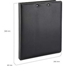 2k 509S Deri, Sekreterlik ve 4 Halka Mekanizmalı Klasör, Siyah, A4