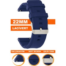 Cobra Xiaomi Mi Watch S1-S2 Yuvarlak Kasa Uyumlu 22MM Silikon Saat Kordonu Kayışı MSLK22