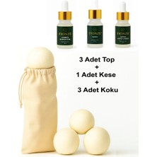 Fionze Çamaşır Yün Kurutma Topu ve Koku Seti  3 Adet Top + 3 Adet Koku (Breeze-Japon Kiraz Çiçeği-Amber Romantik)