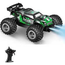 2.4 Ghz Uzaktan Kumandalı Şarjlı LED Işıklı Atan 20 Km Hız Yapan Off Road Araba (Yeşil)